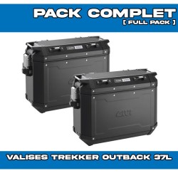 PACK-PLO1201CAM-OBKN37BPACK2 : Kit Valigie Laterali Givi Trekker Outback 37L Nero Honda Transalp XL750