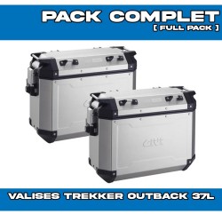 PACK-PLO1201CAM-OBKN37APACK2 : Pacchetto Valigie laterali Givi Trekker Outback 37L Alluminio Honda Transalp XL750