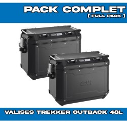 PACK-PLO1201CAM-OBKN48BPACK2 : Givi Trekker Outback 48L Black Side Case Pack Honda Transalp XL750