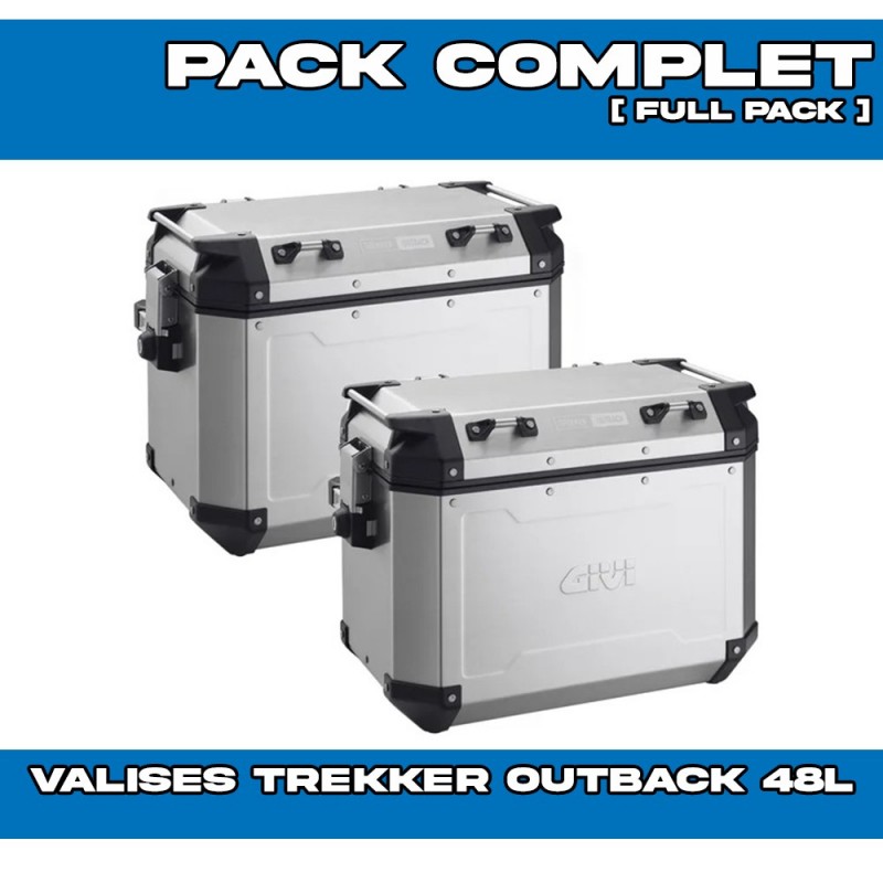 PACK-PLO1201CAM-OBKN48APACK2 : Set di valigie laterali Givi Trekker Outback 48L Alu Honda Transalp XL750