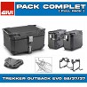 PACK-1201-OBKEV58/37B : Set Valigie Givi Trekker Outback Evo Smart 58/37/37L Nero Transalp XL750