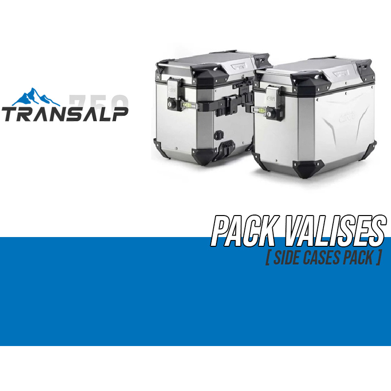 PACK-PLO1201CAM-OBKEV48APACK2 : Pack Maletas laterales Givi Trekker Outback Evo Smart 48L Alu Transalp XL750
