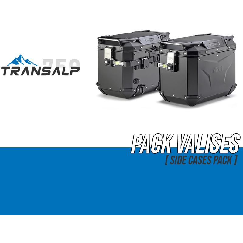 PACK-PLO1201CAM-OBKEV48BPACK2 : Pack Valises latérales Givi Trekker Outback Evo Smart 48L Noir Transalp XL750